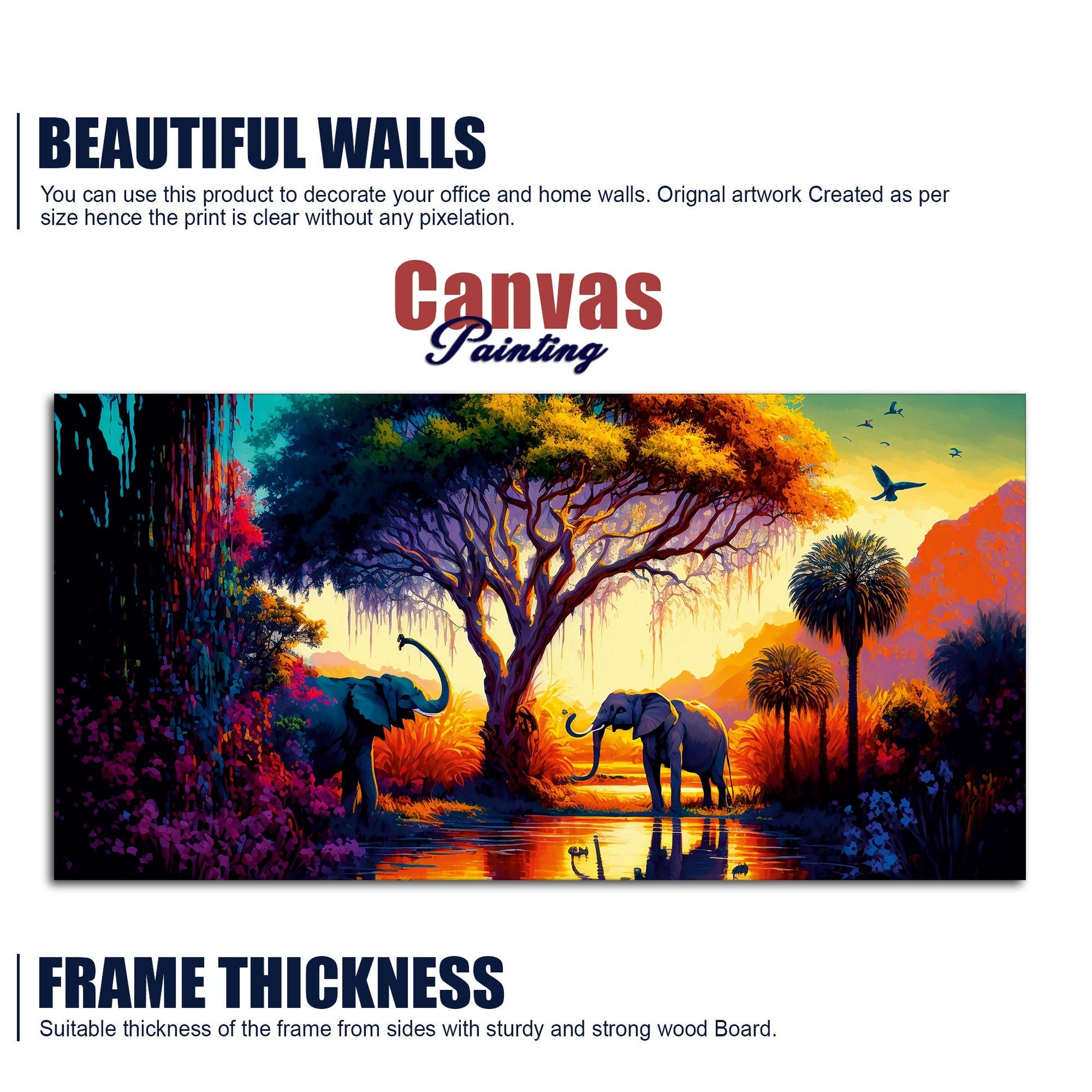 African Tropical Jungle View Canvas Wall Painting