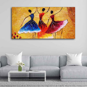 African Warli Art Canvas Wall Painting