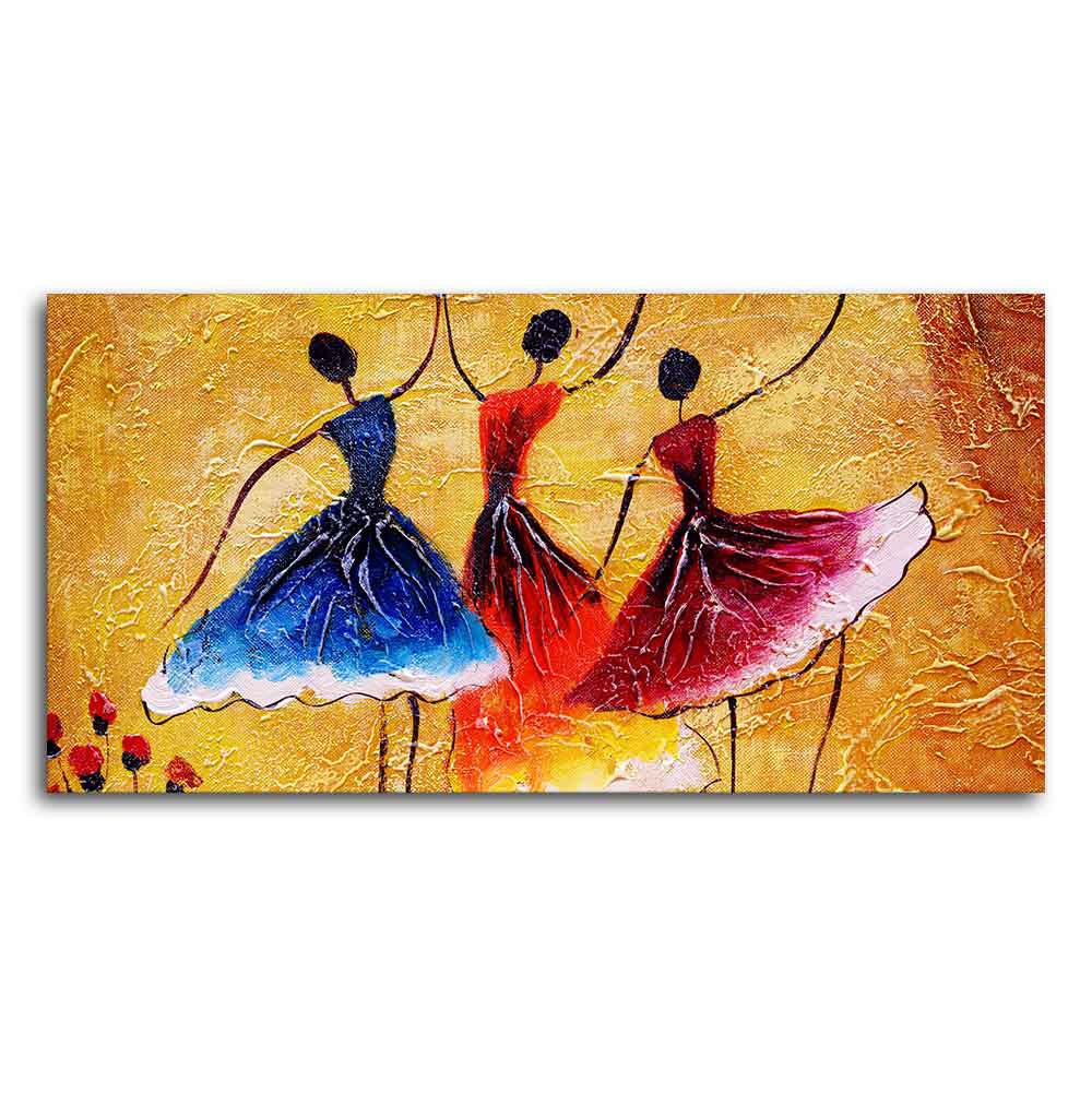 African Warli Art Canvas Wall Painting