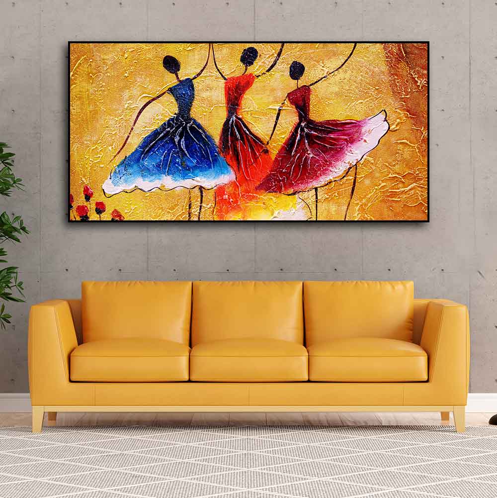 African Warli Art Canvas Wall Painting