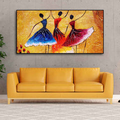 African Warli Art Canvas Wall Painting