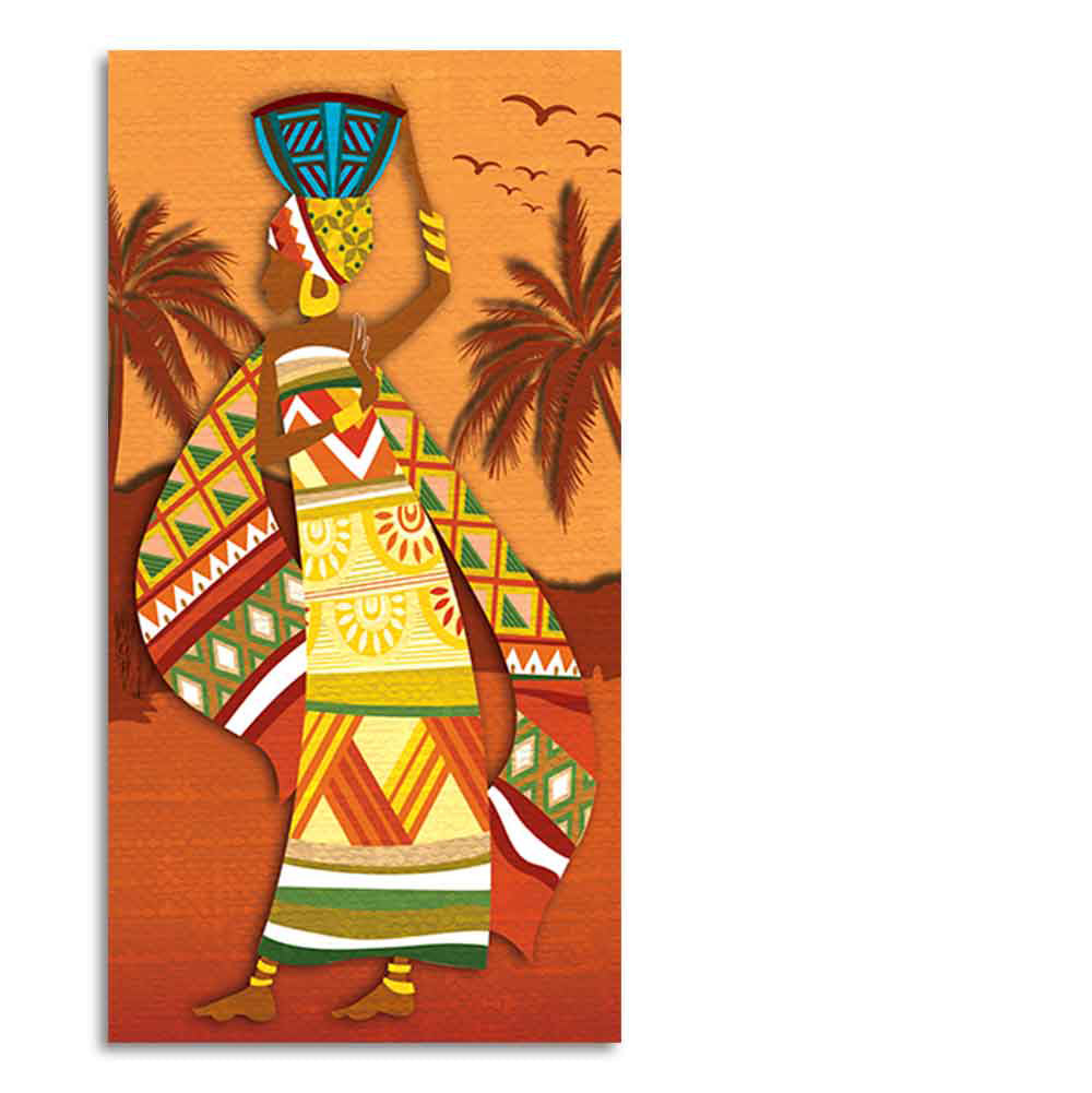 African Woman Dancing Premium Wall Painting for Living Room