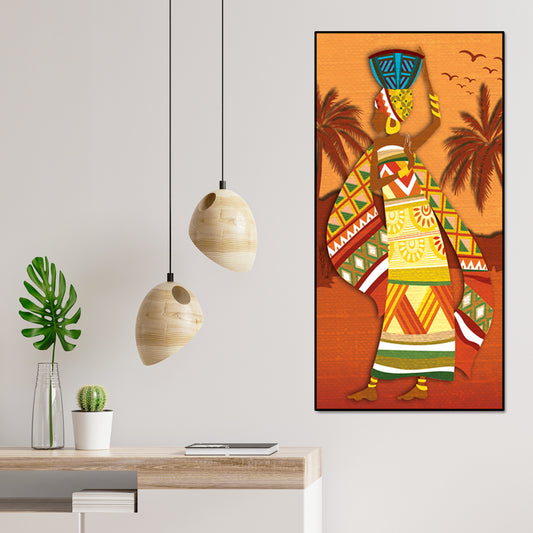 African Woman Dancing Premium Wall Painting for Living Room