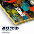 Afro Geometric Cotton Canvas Wall Painting