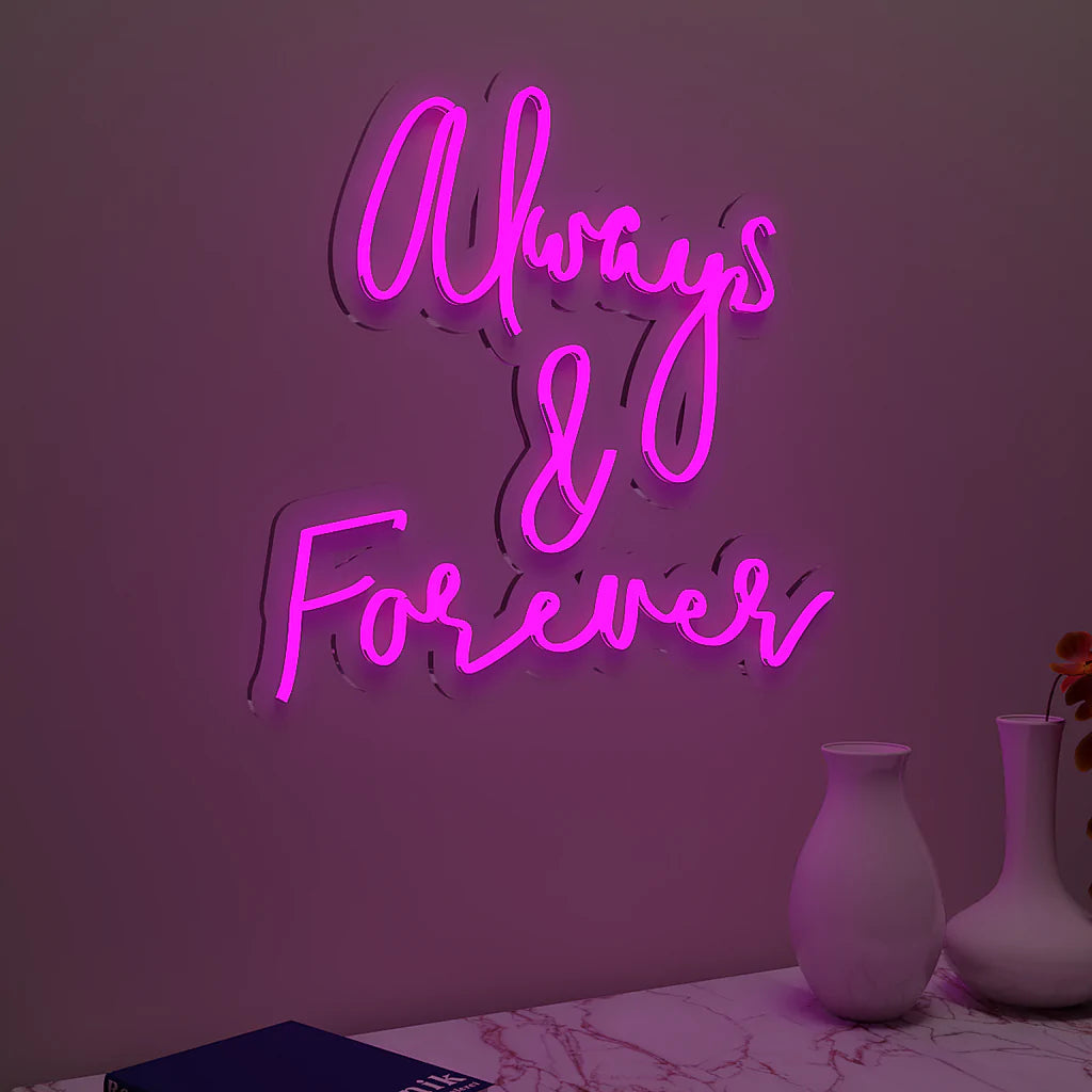 Always & Forever Text Neon LED Light