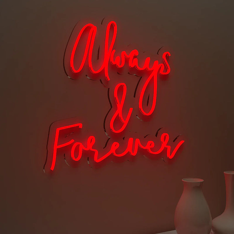 Always & Forever Text Neon LED Light
