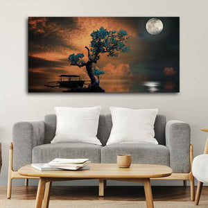 Amazing Tree Under the Moonlight Premium Painting