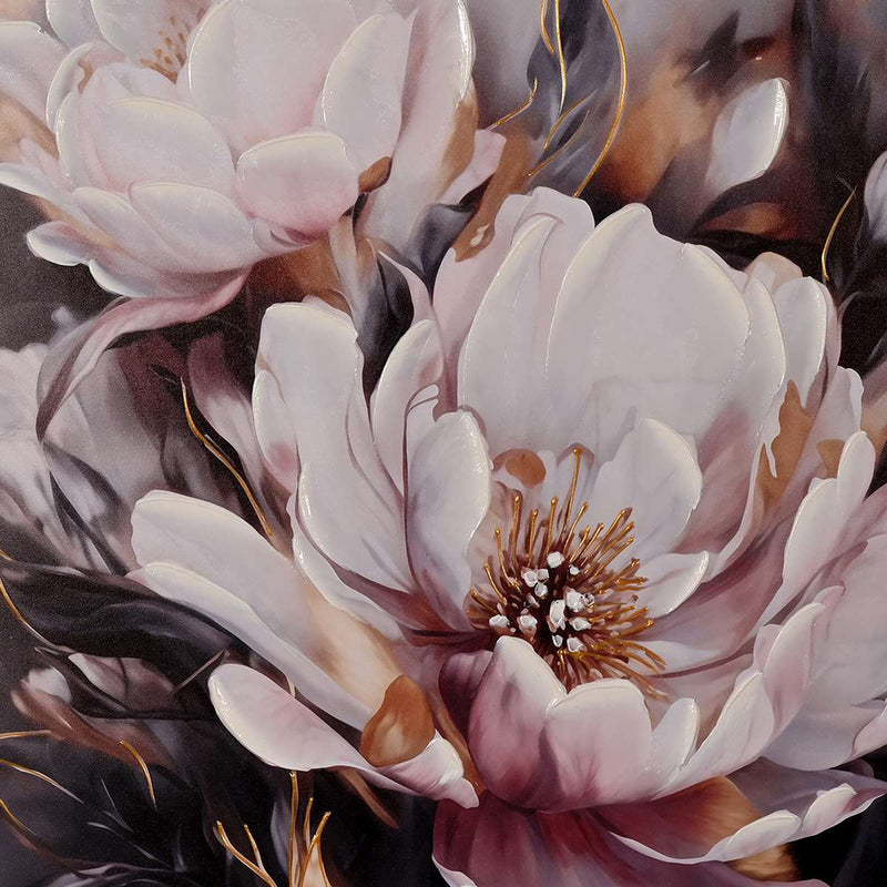 Ambrosial of Petals Hand Painted Wall Painting with Floating Frame
