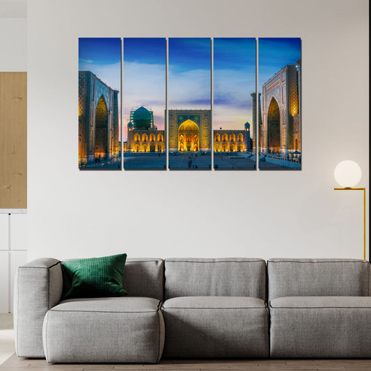 Canvas Islamic Wall Painting of Ancient City Samarkand Set of 5