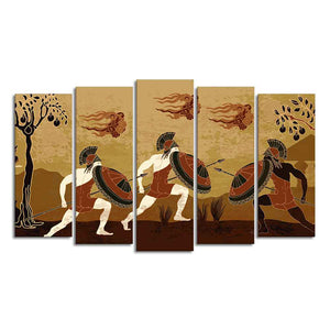 Ancient Greece Premium Wall Painting of Five Pieces