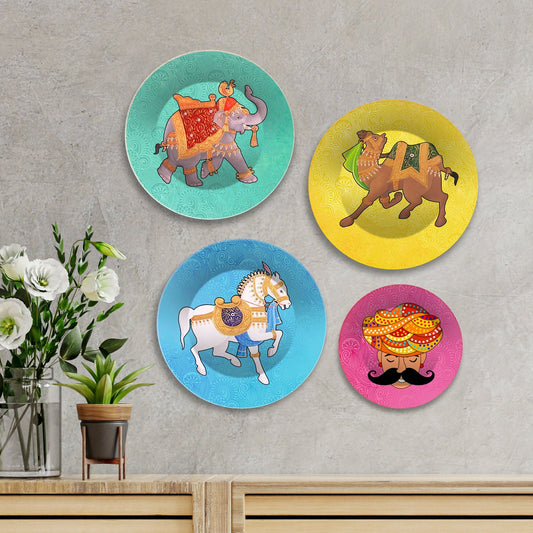 Animal's Ride Premium Wall Plates Painting Set of Four