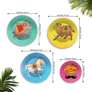 Animal's Ride Premium Wall Plates Painting Set of Four