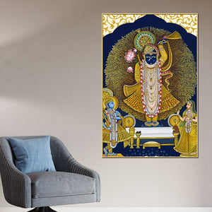 antique-lord-shrinathji-pichwai-styled-canvas-wall-painting