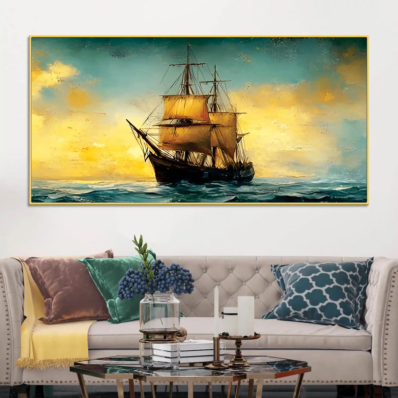 antique-style-ocean-sailing-ship-abstract-canvas-wall-painting