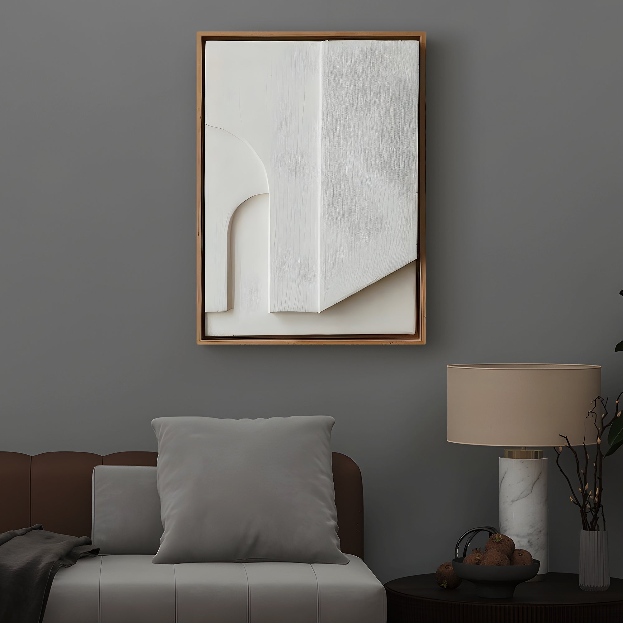 Arch Motif and Natural Finish 3D Wall Art Home Decor