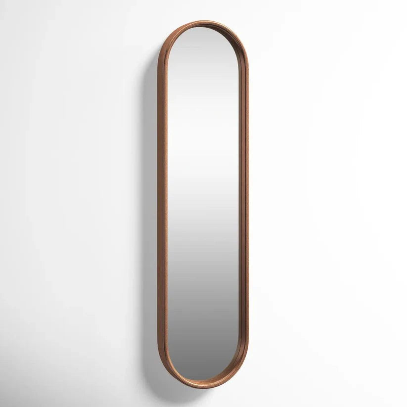 Arched Full Length Wall Mirror with Golden Frame Finish