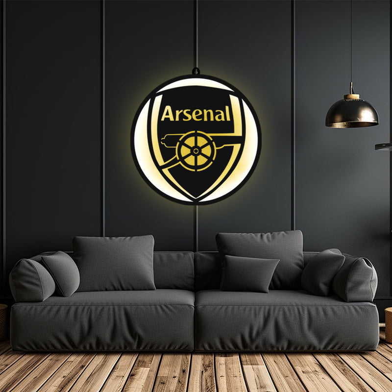 Arsenal Logo LED Wall Hanging Light for Bedroom and Wall Decor