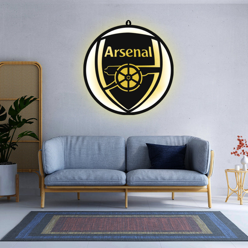 Arsenal Logo LED Wall Hanging Light for Bedroom and Wall Decor