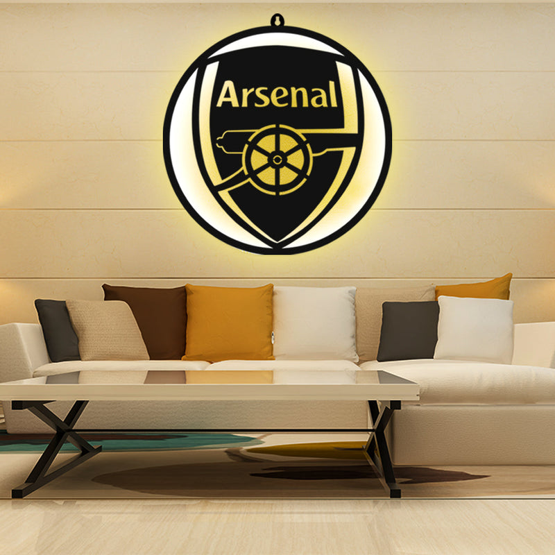 Arsenal Logo LED Wall Hanging Light for Bedroom and Wall Decor