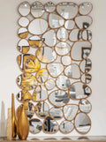 Art Inspired Wall Mirror Composition Cluster in Gold Frame