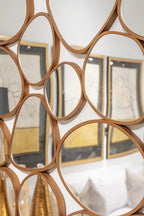 Art Inspired Wall Mirror Composition Cluster in Gold Frame