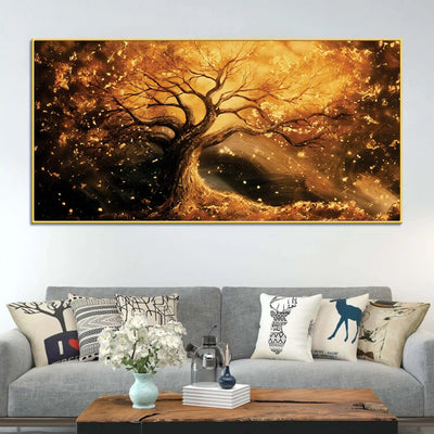 artistic-abstract-glowing-tree-canvas-wall-art-painting