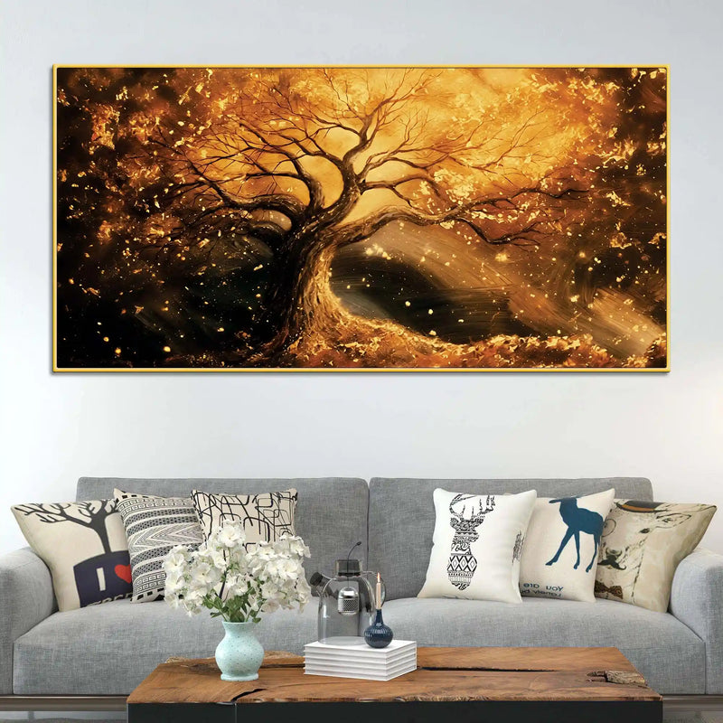 artistic-abstract-glowing-tree-canvas-wall-art-painting