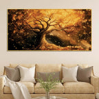 Artistic Abstract Glowing Tree Canvas Wall Art Painting