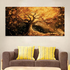 Artistic Abstract Glowing Tree Canvas Wall Art Painting