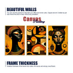 Artistic African Abstract Canvas Wall Painting Set of Three