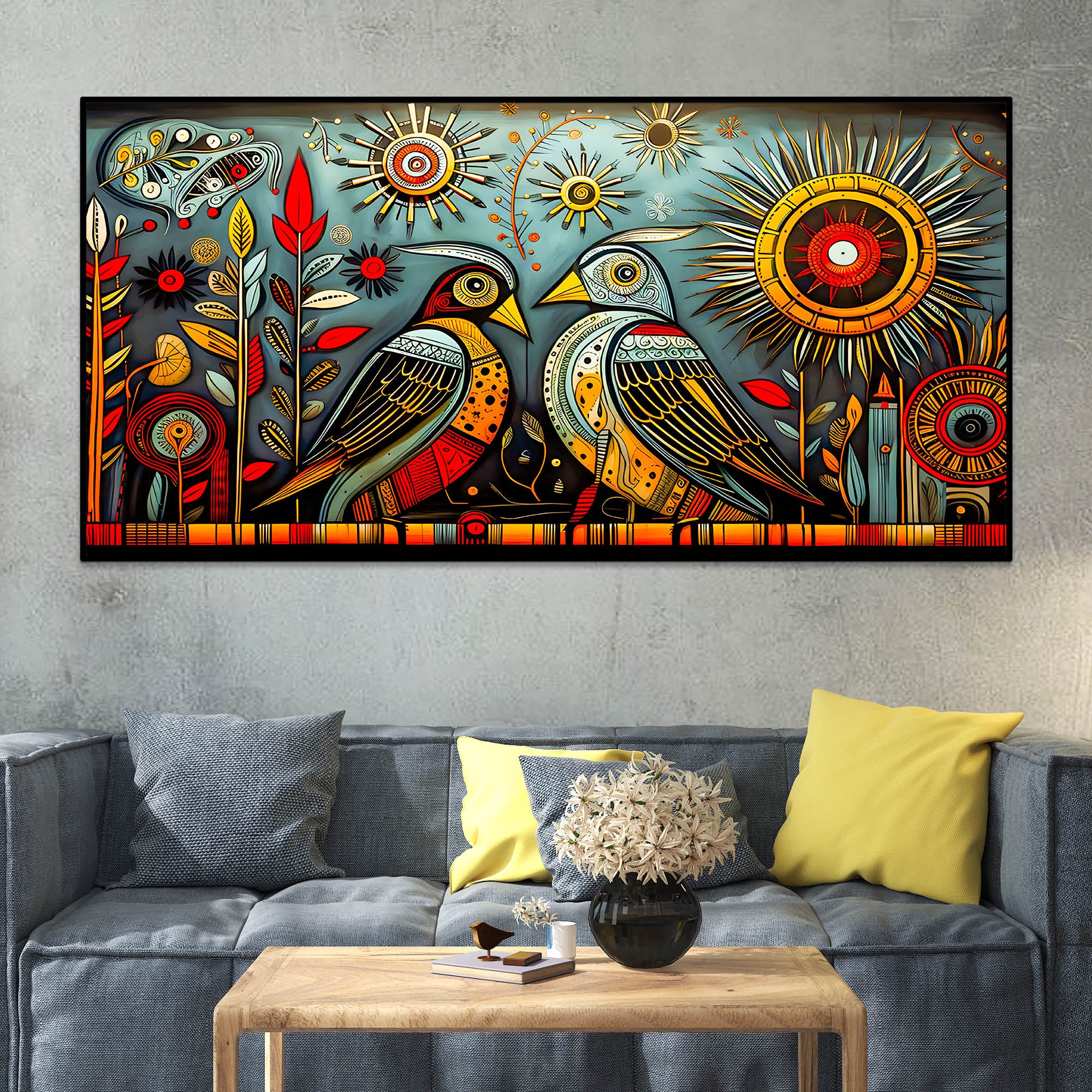 Artistic Bird Wall Painting for Home & Office