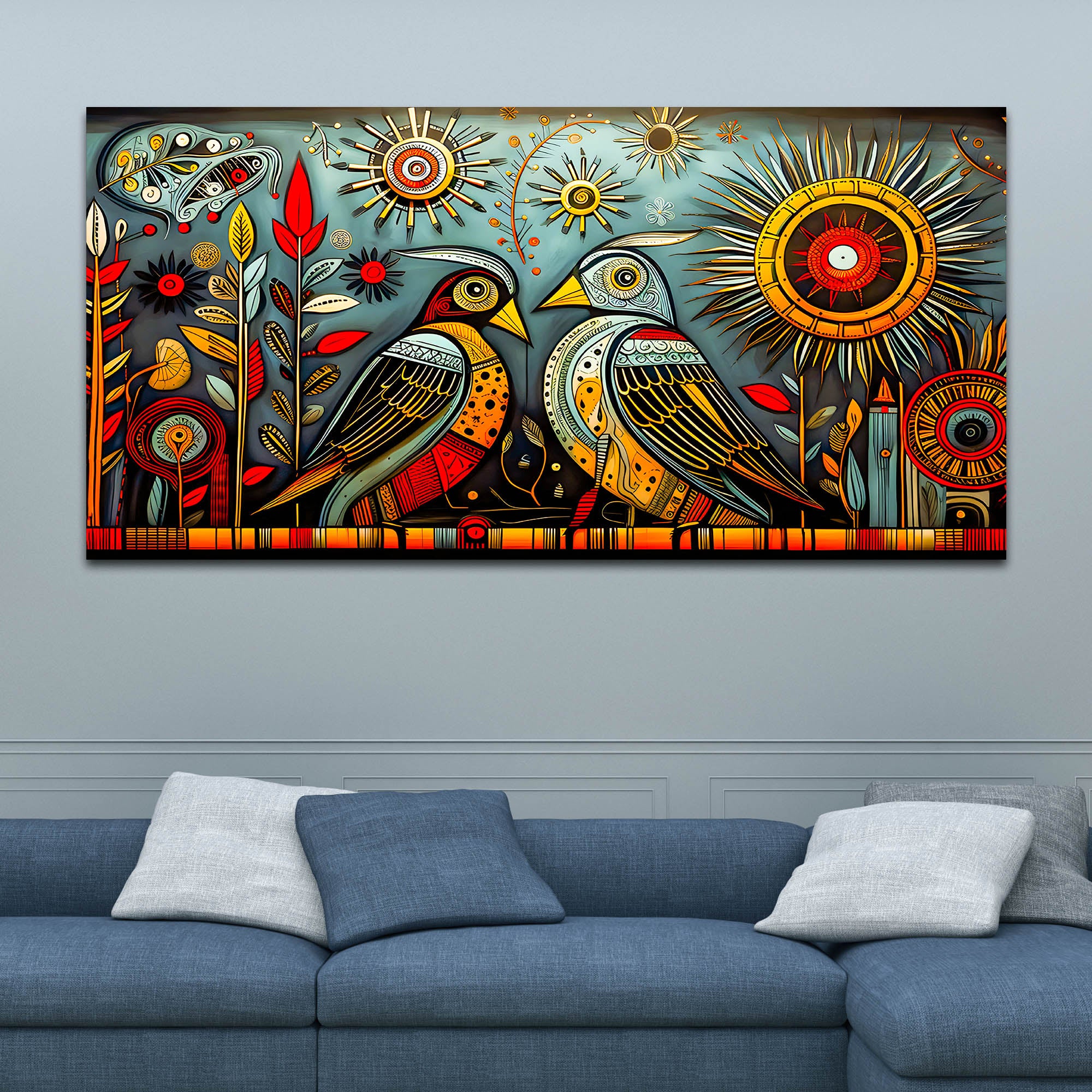 Artistic Bird Wall Painting for Home & Office