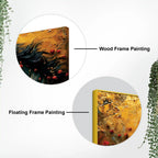 Artistic Black Horse Abstract Floral Canvas Wall Painting