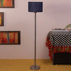 Artistic Blue Color Drum Shaped Designer Steel Floor Lamp