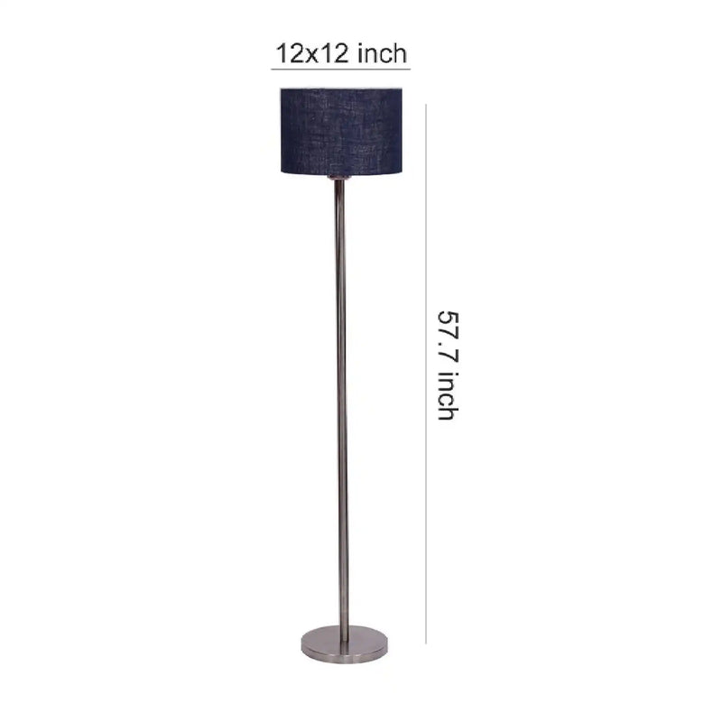 Artistic Blue Color Drum Shaped Designer Steel Floor Lamp