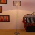 artistic-blue-color-drum-shaped-designer-steel-floor-lamp