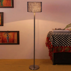 artistic-blue-color-drum-shaped-designer-steel-floor-lamp