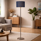 Artistic Blue Color Drum Shaped Designer Steel Floor Lamp