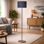 Artistic Blue Color Drum Shaped Designer Steel Floor Lamp