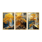 Artistic Bonsai Tree Canvas Wall Painting Set of Three