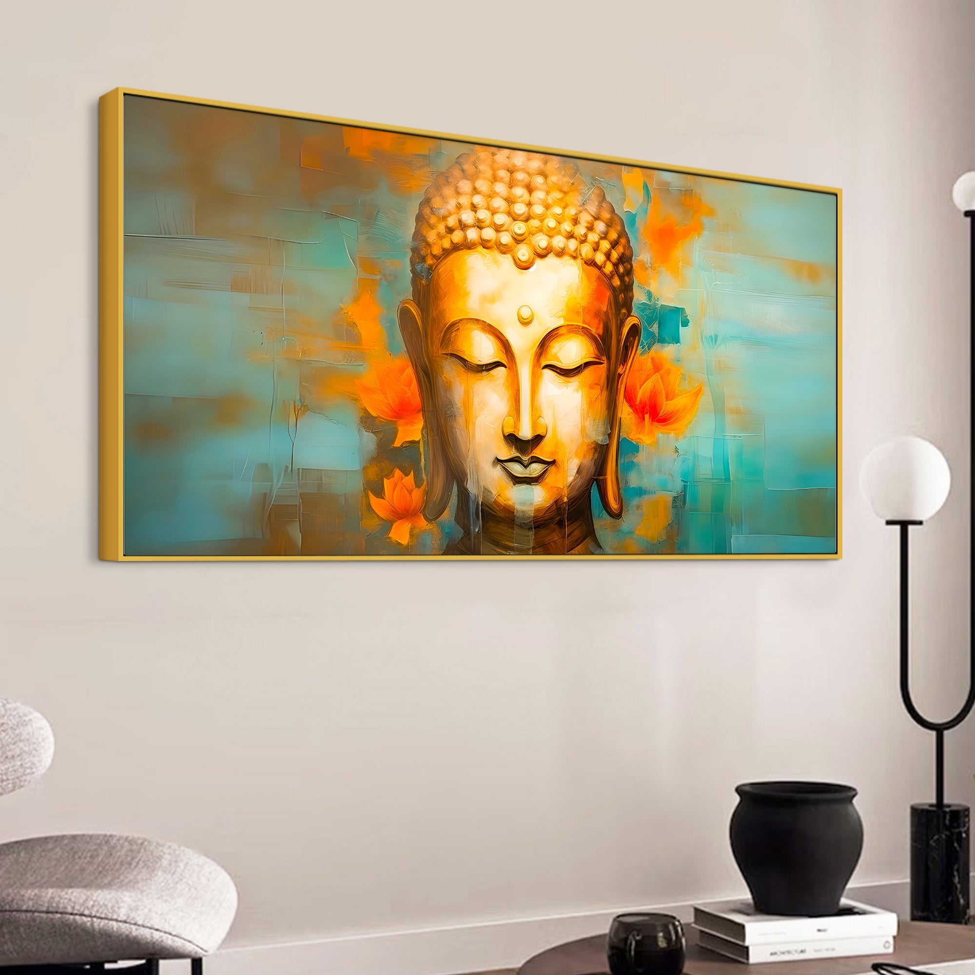 Artistic Buddha Canvas Painting for Decorative Wall Design