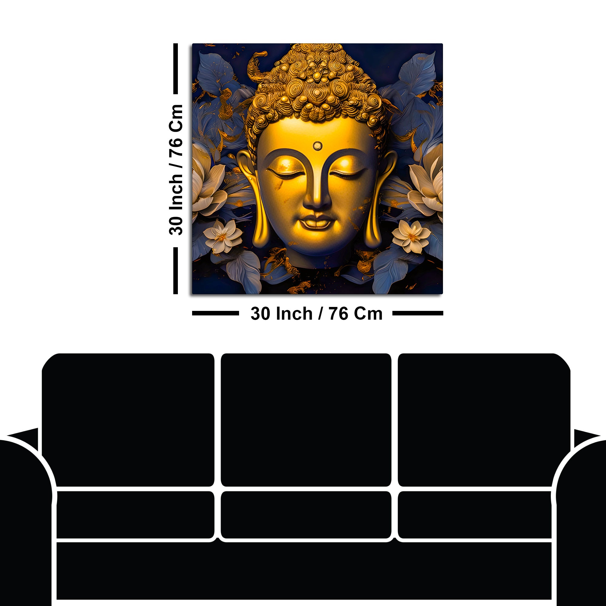 Artistic Buddha Face Canvas Painting for Living Room