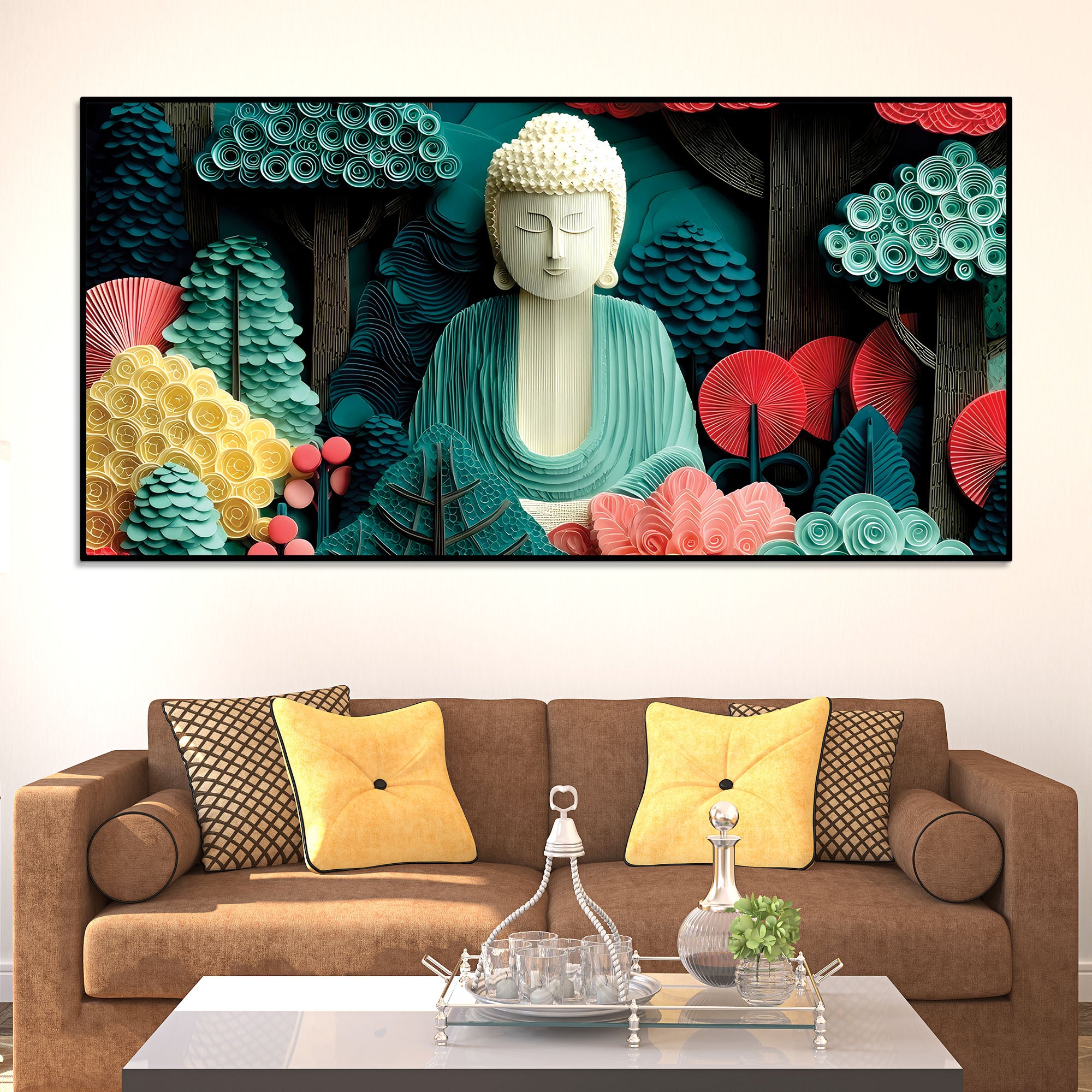 Artistic Buddha Wall Painting – Contemporary Spiritual Art