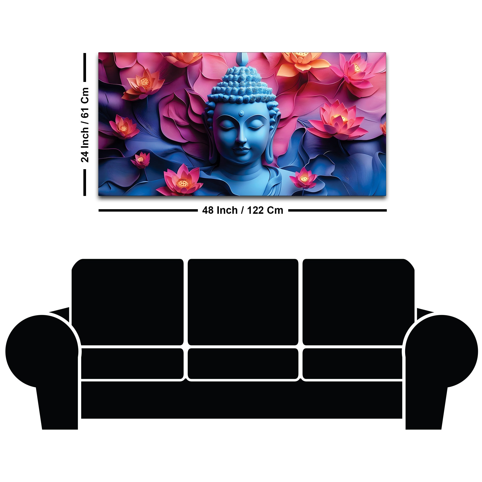 Artistic Buddha Wall Painting for Living Area