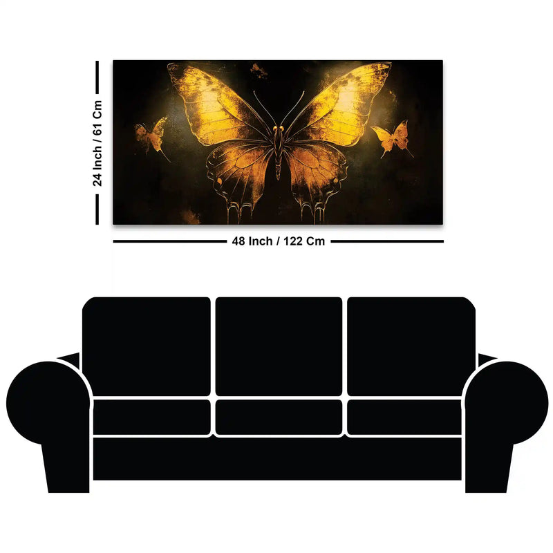 Artistic Butterfly Canvas Wall Abstract Painting for Modern Decor