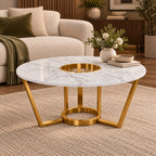 Artistic Circular Marble Center Table for Apartment, Office & Reception Area