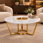 Artistic Circular Marble Center Table for Apartment, Office & Reception Area