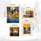 Artistic City & Nature Wall Frame Set of Four