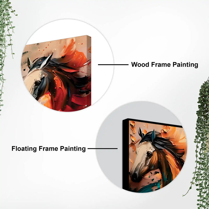 Artistic Colorful Three Horse Canvas Wall Art Painting
