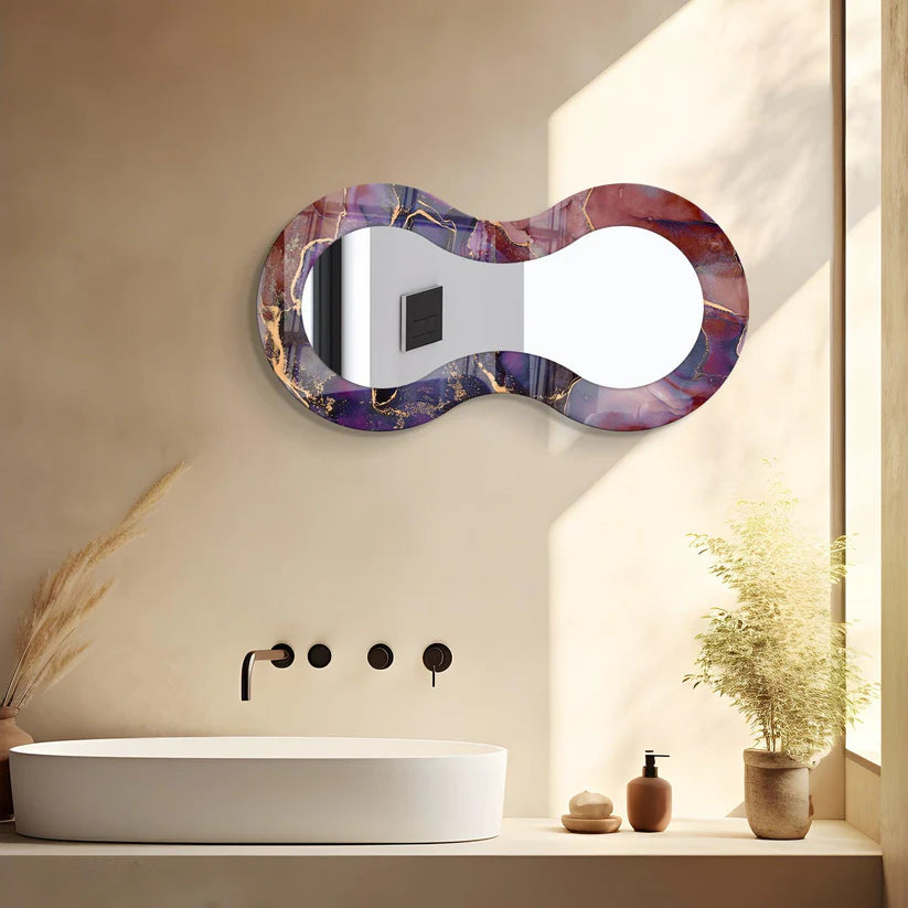 Artistic Curvy Acrylic Wall Mirror with Abstract Frame Design